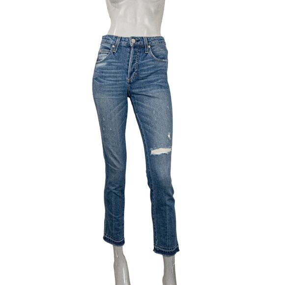 AMO Denim Women's BABE Dive Bar Destroyed Jeans High Rise Size 26 - Picture 1 of 13